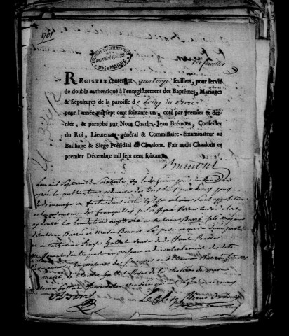 Loisy-en-Brie. Baptêmes, mariages, sépultures 1761-1792