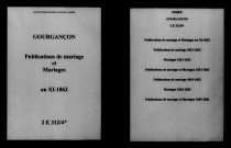Gourgançon. Publications de mariage, mariages an XI-1862
