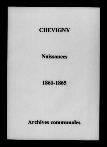 Chevigny. Naissances 1861-1865