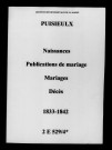 Puisieulx. Naissances, publications de mariage, mariages, décès 1833-1842