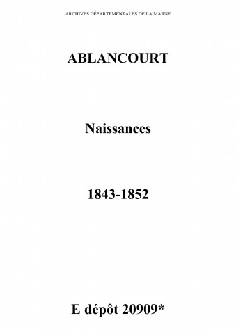 Ablancourt. Naissances 1843-1852