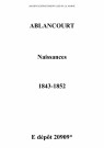 Ablancourt. Naissances 1843-1852