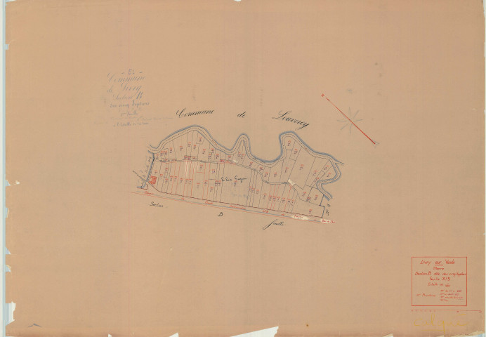 Livry-Louvercy (51326). Section B5 échelle 1/1000, plan mis à jour pour 1933, plan non régulier (papier)
