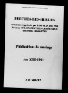 Perthes-lès-Hurlus. Publications de mariage an XIII-1901