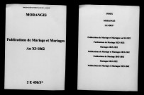 Morangis. Publications de mariage, mariages an XI-1862