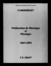 Corribert. Publications de mariage, mariages 1863-1892