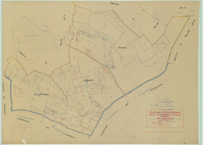 Ville-en-Tardenois (51624). Section D2 échelle 1/2000, plan mis à jour pour 1939, plan non régulier (papier).