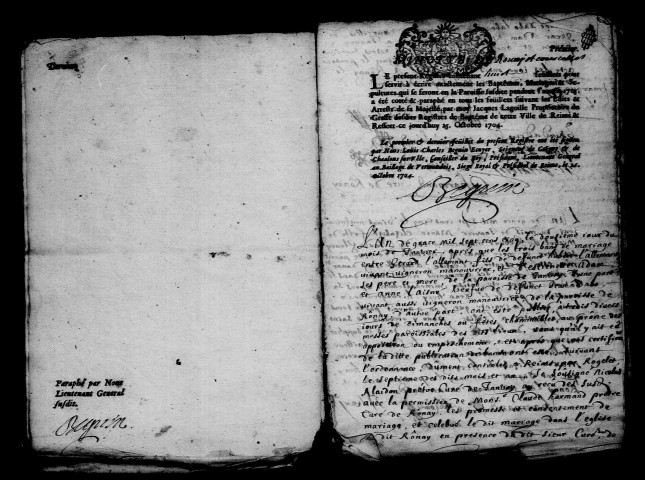 Rosnay. Baptêmes, mariages, sépultures 1705-1715