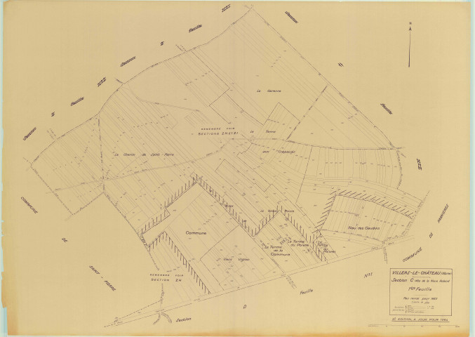 Villers-le-Château (51634). Section C1 échelle 1/2500, plan mis à jour pour 1964, plan non régulier (papier)