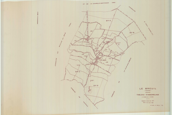 Breuil (Le) (51085). Tableau d'assemblage échelle 1/10000, plan pour 01/01/1971 (calque)