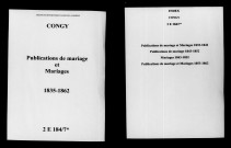 Congy. Publications de mariage, mariages 1835-1862