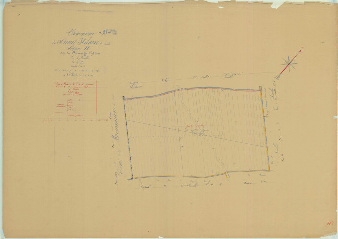 Saint-Hilaire-le-Grand (51486). Section H3 échelle 1/2000, plan mis à jour pour 1935, plan non régulier (papier)