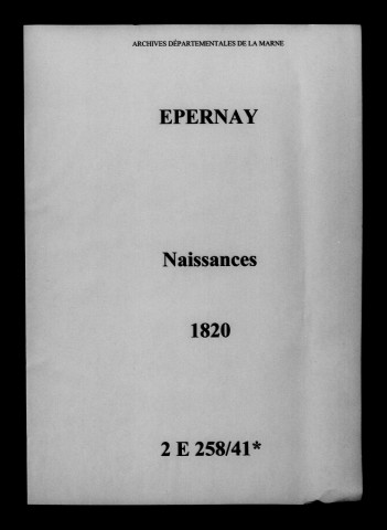 Épernay. Naissances 1820