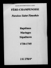 Fère-Champenoise. Baptêmes, mariages, sépultures 1730-1745