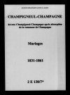 Champigneul. Champagne. Champigneul-Champagne. Mariages 1831-1861