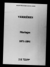 Verrières. Mariages 1871-1891
