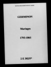 Germinon. Mariages 1793-1861