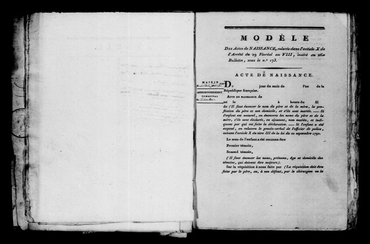 Villers-sous-Châtillon. Naissances, mariages, décès an XI-1812