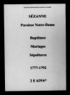 Sézanne. Notre-Dame. Baptêmes, mariages, sépultures 1777-1792