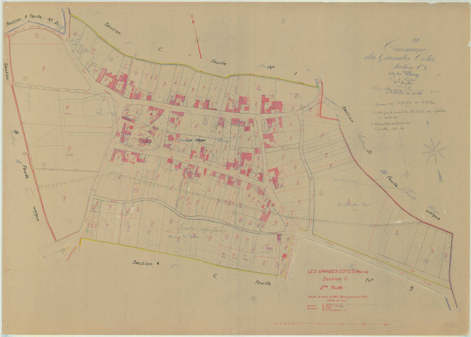 Sainte-Marie-du-Lac-Nuisement (51277). Section 277 C2 échelle 1/1000, plan mis à jour pour 1954, plan non régulier (papier)