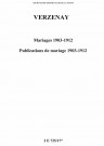 Verzenay. Mariages, publications de mariage 1903-1912
