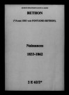 Bethon. Naissances 1833-1862