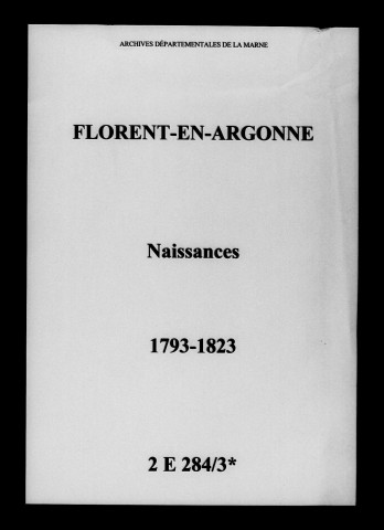 Florent. Naissances 1793-1823