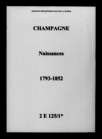 Champagne. Naissances 1793-1852