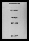 Éclaires. Mariages 1871-1891
