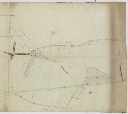 Plan et arpentage du canton de Fléchambeau : 1ère carte d'Aulson (1784) - idem 2 G 1643/1* (F) -