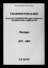 Charmontois-le-Roi. Mariages 1871-1891