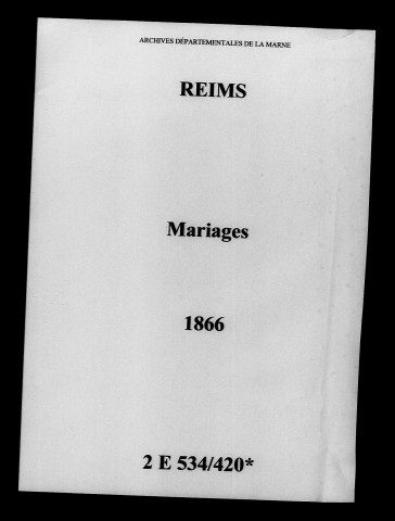 Reims. Mariages 1866