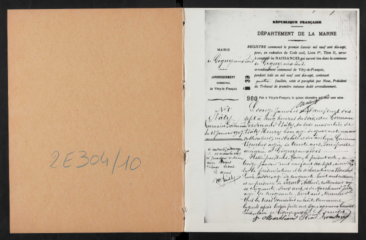 Gigny-aux-Bois. Naissances, mariages, décès 1917-1923 (reconstitutions)