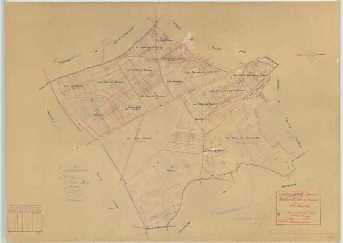 Loisy-en-Brie (51327). Section B1 échelle 1/2500, plan mis à jour pour 1940, plan non régulier (papier)