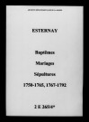 Esternay. Baptêmes, mariages, sépultures 1750-1792