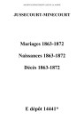 Jussecourt-Minecourt. Naissances, mariages, décès 1863-1872