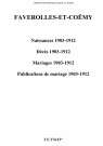 Faverolles-et-Coëmy. Naissances, décès, mariages, publications de mariage 1903-1912