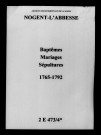 Nogent-l'Abbesse. Baptêmes, mariages, sépultures 1765-1792