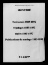 Montbré. Naissances, mariages, décès, publications de mariage 1883-1892