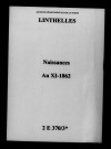 Linthelles. Naissances an XI-1862
