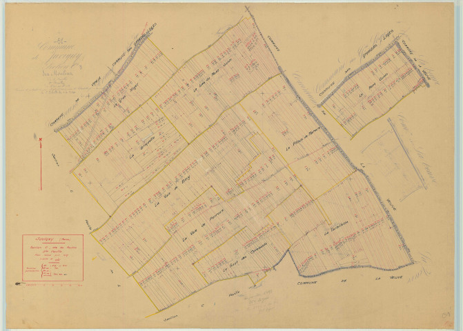 Juvigny (51312). Section C3 échelle 1/2500, plan mis à jour pour 1937, plan non régulier (papier)