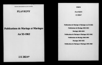 Flavigny. Publications de mariage, mariages an XI-1862
