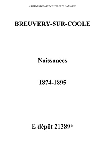 Breuvery-sur-Coole. Naissances 1874-1895