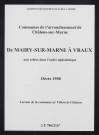 Communes de Mairy-sur-Marne à Vraux de l'arrondissement de Châlons. Décès 1908
