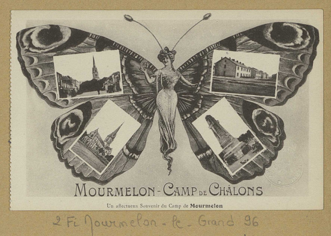 MOURMELON-LE-GRAND. Mourmelon-Camp de Châlons. Un affectueux souvenir du Camp de Mourmelon. Mourmelon Lib. Militaire Guérin. Sans date 