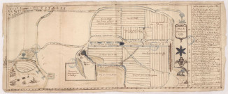 Abbaye de Notre-Dame de Cheminon. Plan des terres et chemin de l'abbaye, 1757.