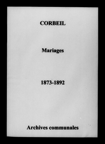 Corbeil. Mariages 1873-1892