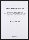 Dampierre-sur-Auve. Mariages 1910-1929