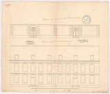Plan en élévation des façades de deux maisons donnant sur la rue des Cordeliers et sur les jardins (vers 1780)