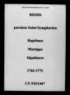 Reims. Saint-Symphorien. Baptêmes, mariages, sépultures 1762-1771